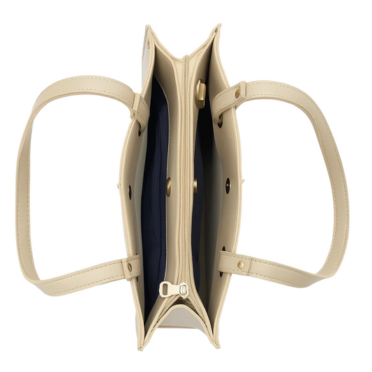 Beige leather shoulder bag